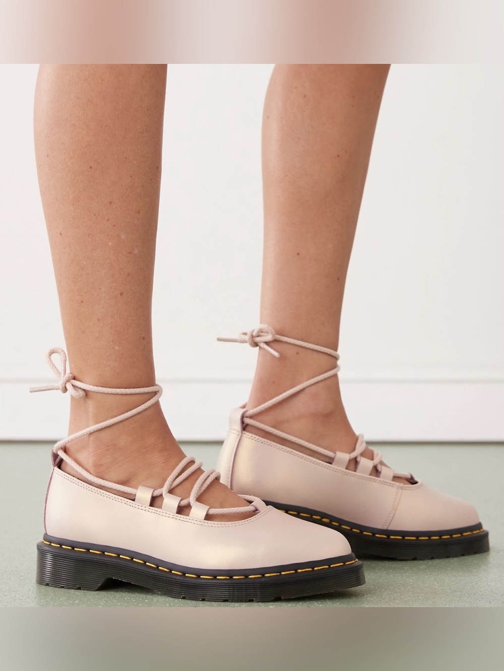 Dr. Martens Blush Pink Elphie Leather Ballet Flats